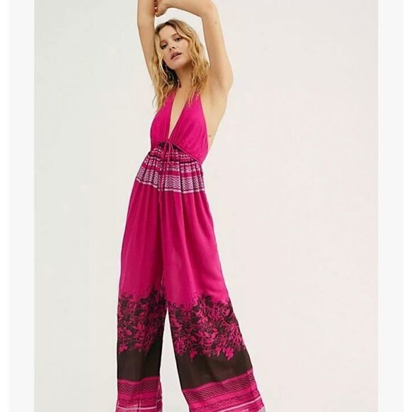 New free people palm beach halter jumpsuit size XS - Picture 5 of 12